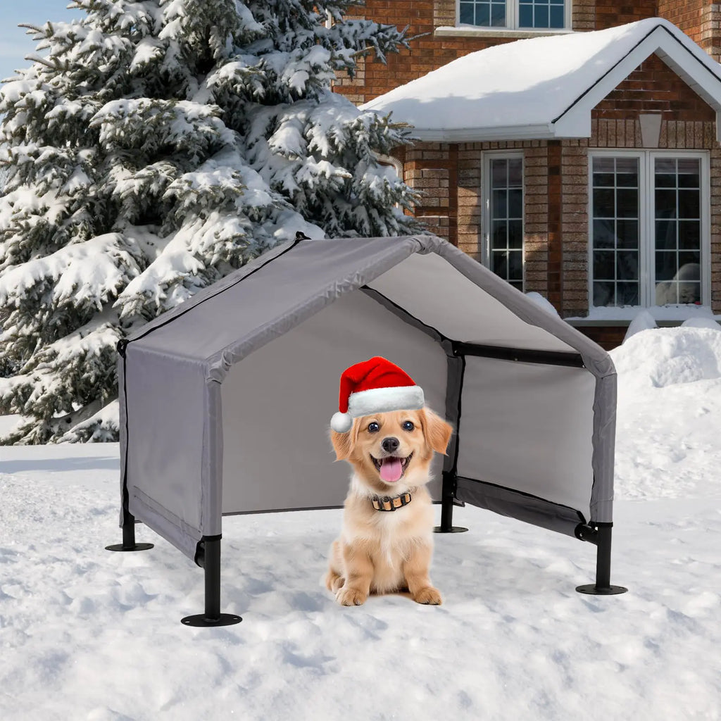 Dog Shade Shelter Outdoor Tent for Small Medium Dogs Waterproof Sun Protection Pet House for Dogs Small Animals and Livestock Pet Canopy with Upgraded Doors and Ground Nails